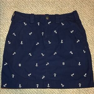 Tommy Hilfiger Navy Skirt with Anchor Embroidery